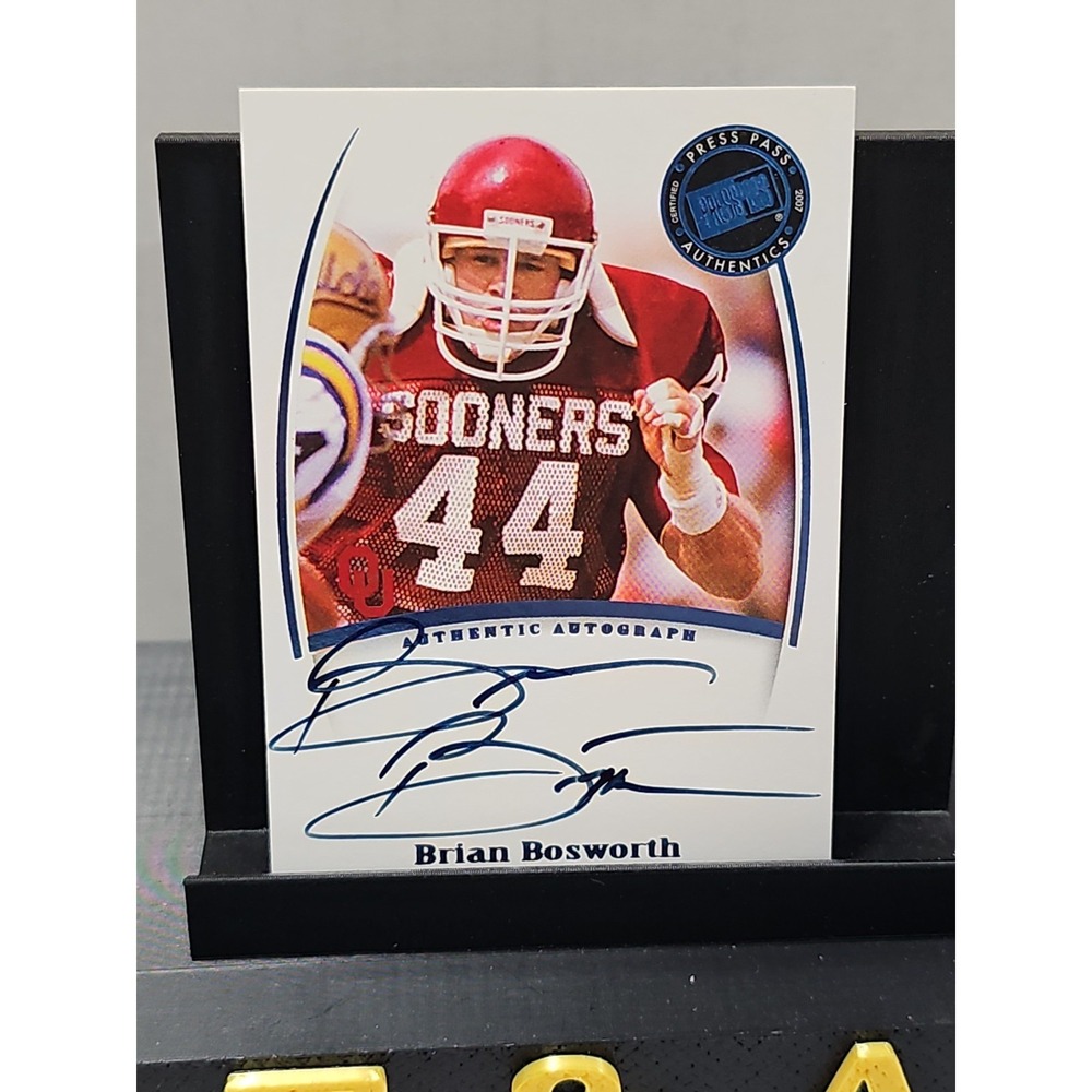 Brian Bosworth 2007 Press Pass on Card Auto Autograph Oklahoma Sooners